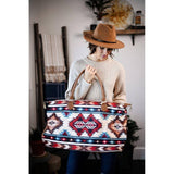 Aztec Print Brown Accents Weekender Bag