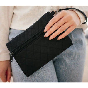 Black Quilted Wristlet