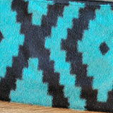 Turquoise & Black Aztec Design Tassel Wristlet/Clutch