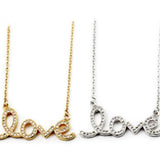 Dainty Gold CZ Love Necklace