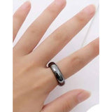 Black Hematite Stone Band Ring
