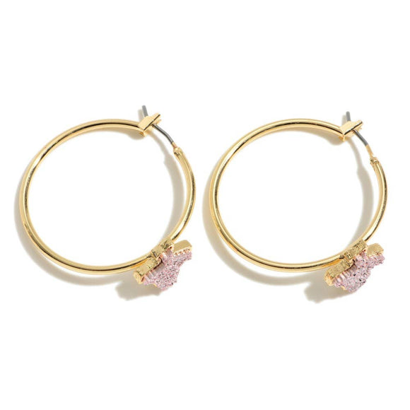 Rose Gold Pink Druzy Texas State Hoops