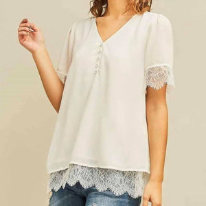 Beautiful Ivory and Lace Top
