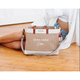 All You Need Is Love Jute Crossbody Tote