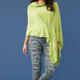 Light Green Lightweight Soft Knit Ponchos Shawl Wrap Scarf - Wear Multiple Ways