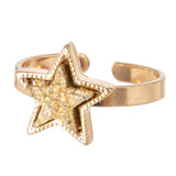 Gold Druzy Star Adjustable Ring