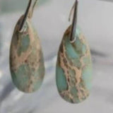 Natural Light Green Marble Stone Earrings