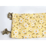 Yellow White Cottage Floral Design Lightweight Tasseled Scarf
