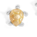 Mixed Metal Gold Silver Turtle Studs