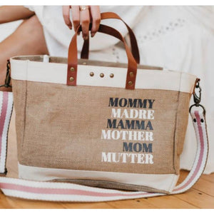 Moms For All French Market Jute Crossbody Tote