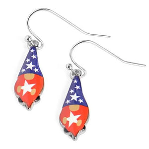 Red White Blue Americana Gnome Earrings