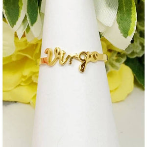 Virgo Zodiac Scripted Stacking Layering Ring