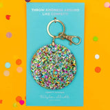 Glitter Confetti Acrylic Circle Keychain