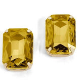 Rectangle Jewel Stud - Golden Yellow