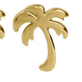 Palm Tree Stud Earrings - Gold