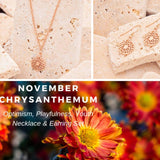November Chrysanthemum Birth Month Flower Jewelry Set