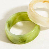 Green Swirl Resin Band Ring
