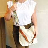 Ivory Cream Slouchy Hobo Crossbody Bag