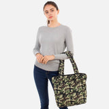 Green & Tan Camo Quilted Shoulder Bag Purse