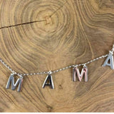 Sterling Silver MAMA Letter Necklace