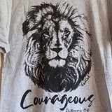 Grey Courageous Lion T-shirt