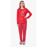 Memoi Red Long Story 2-Piece Pajama Set