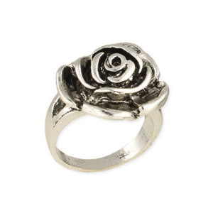 Blooming Rose Silver Ring - 7