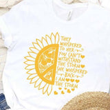 White/Yellow Sunflower T-shirt - "I am the storm"