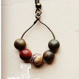 Picasso Jasper Beaded Small Dangle Drop Hoop Earring