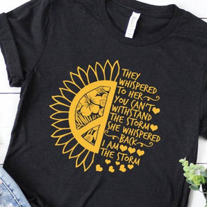 Black/Yellow Sunflower T-shirt - "I am the storm"