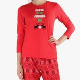 Memoi Red Snowflake Stop Judging 2-Piece Pajama Set