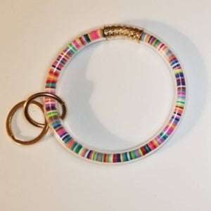 Multi-color striped Bangle Keyring