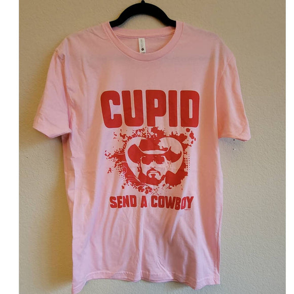 Cupid Send a Cowboy Pink & Red Graphic Tee