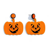 Pumpkin Shaped Halloween Earring With Pumpkin Design