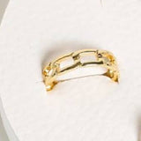 Set of 4 Gold and Acrylic Rings Size 7