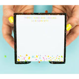 Glitter Confetti Acrylic Holder + Sticky Note Reminder Set