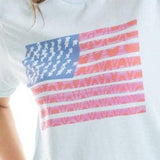 Light Blue American Flag Short Sleeve T-Shirt