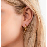 Hinged Gold Hoop Huggie Earrings