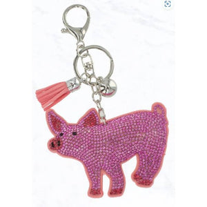 Pink Pig Crystal Keychain Keyring Bag Charm