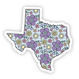 Texas Blue Purple Floral Sticker