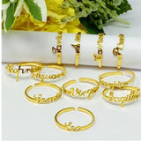 Cancer Zodiac Scripted Stacking Layering Ring