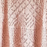 Peach Crochet Open Knit Top w/ Fringe