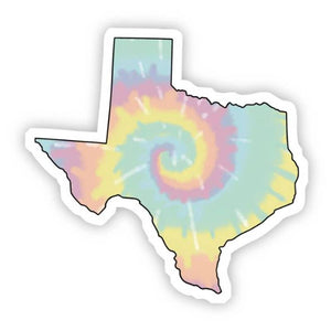 Texas State Pastel Tie Dye Swirl Vinyl Sticker