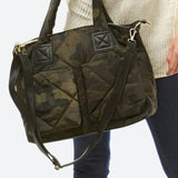 Puffy Quilted Camouflage Handbag