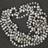 Smoke/White Crystal 90" Necklace