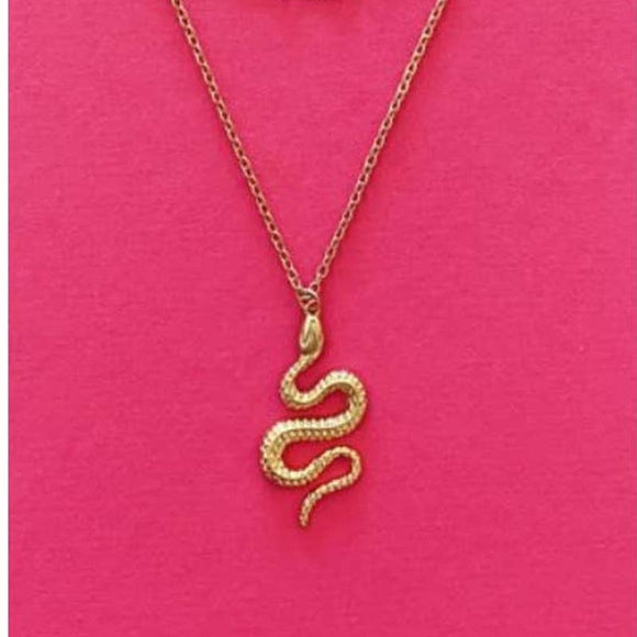 Winding Serpent Snake Statement Layering Gold Necklace