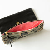 Fold Over Clutch - Muted Camo w Pink Lining