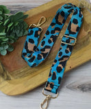 Turquoise Blue Pink Black Leopard Crossbody Guitar Bag Purse Strap