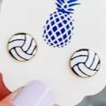 Volleyball Enamel Stud Earrings